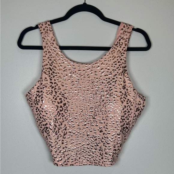 NWT Crane Pink/Animal Print/Shimmer Bodycore Cropped Tank.Barbiecore. Balletcore - Picture 1 of 10